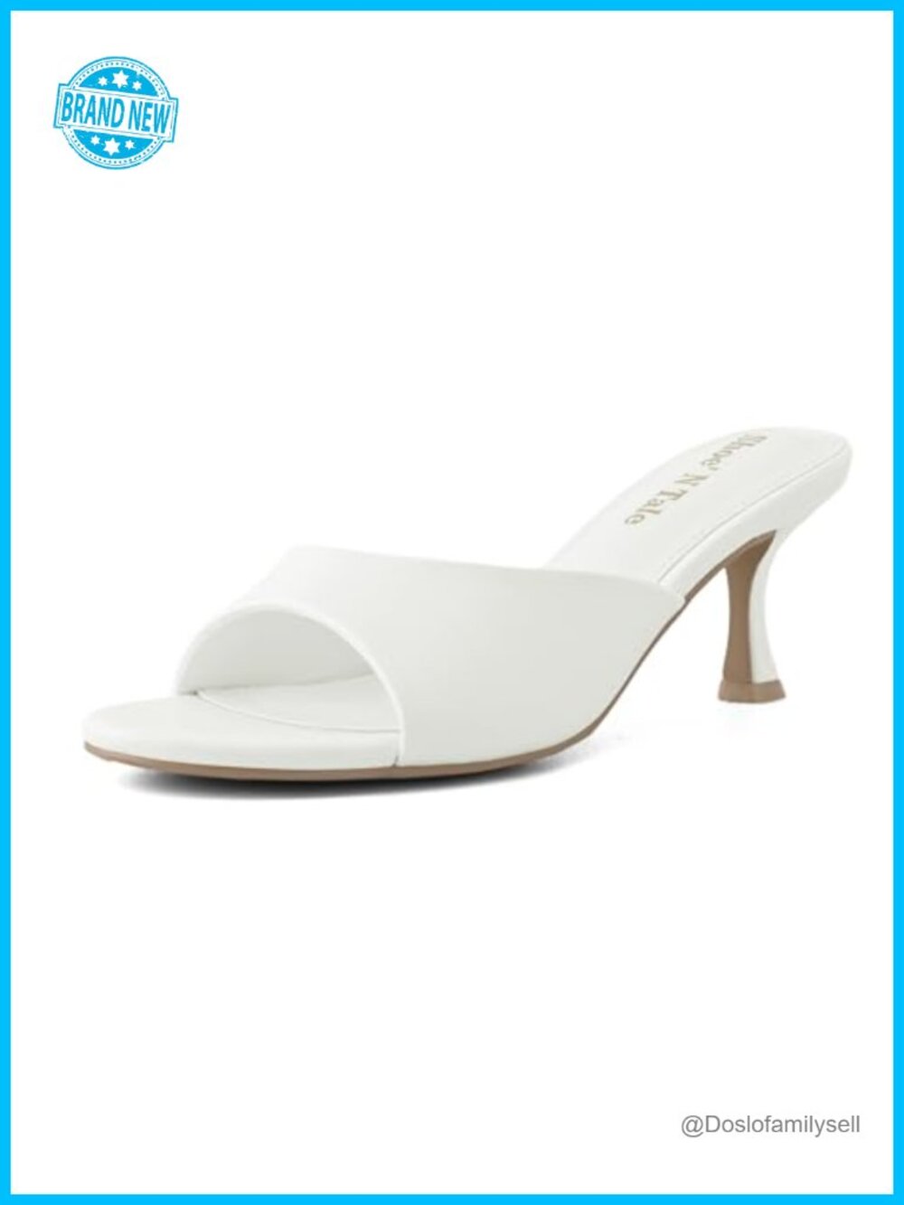 Kitten Heel Slide Sandals Round Open Toe Mules for Women